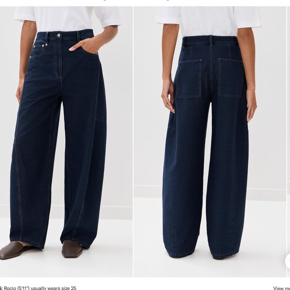 Tibi Wide-Leg Sid Dark Blue Jeans 27